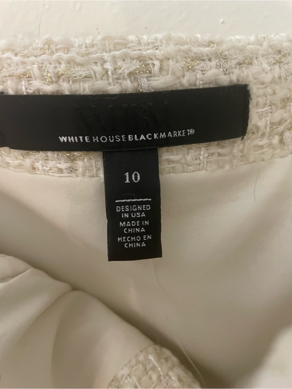 Elegant Women's Cream Tweed strapless top - Picture 3 of 3